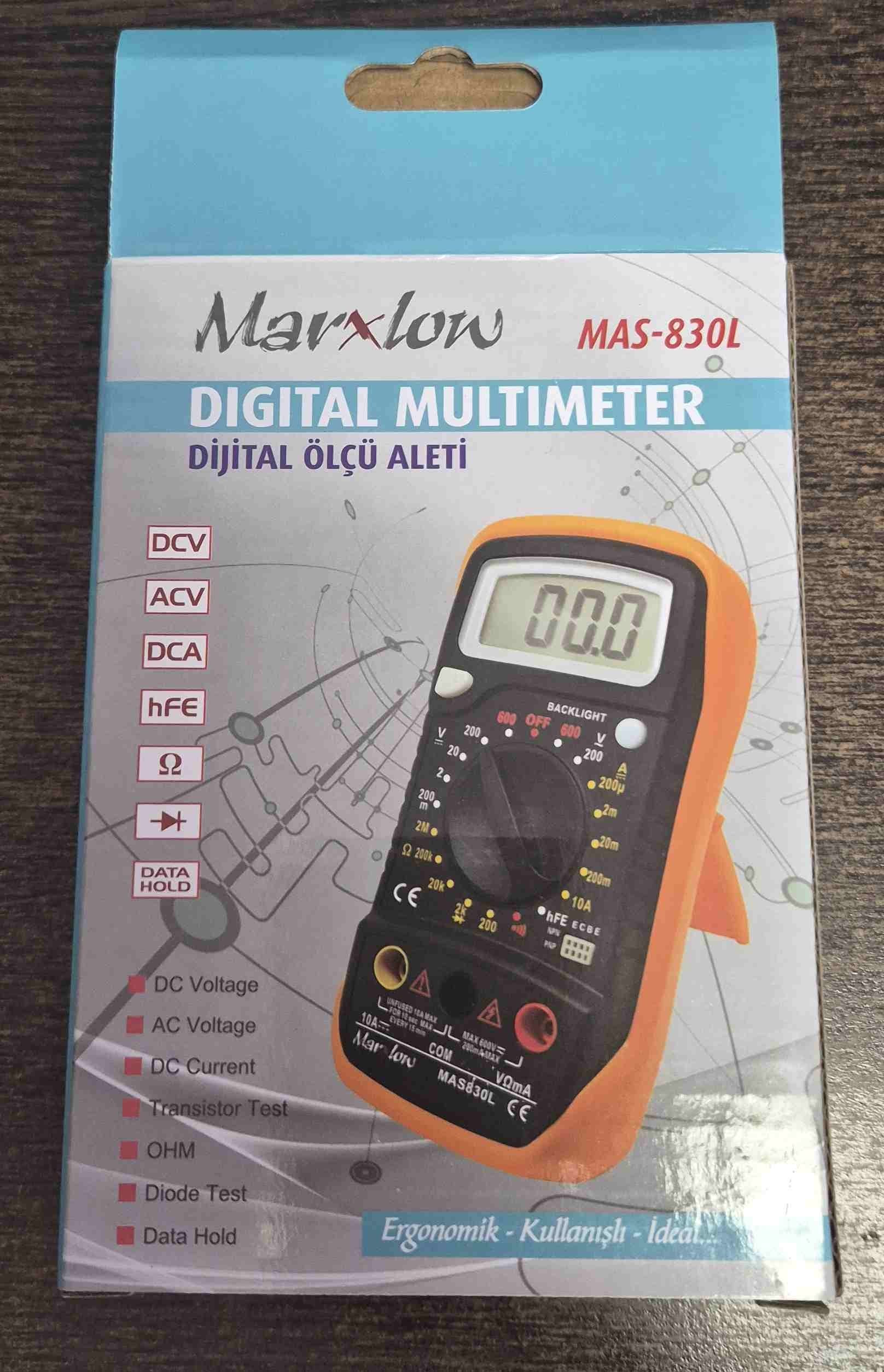 Marxlow MAS-830L Multimetre - Kutulu Sıfır Ürün
