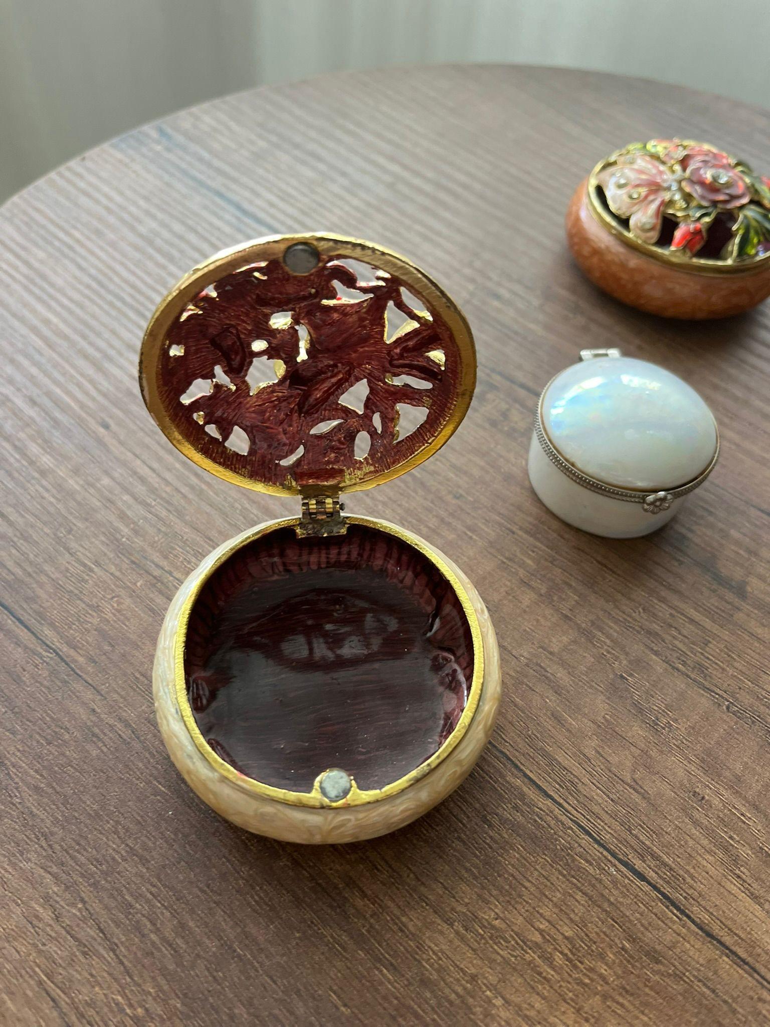 Vintage Taşlı Mineli & Sedef Mini Kutu Seti (3’lü Koleksiyon)